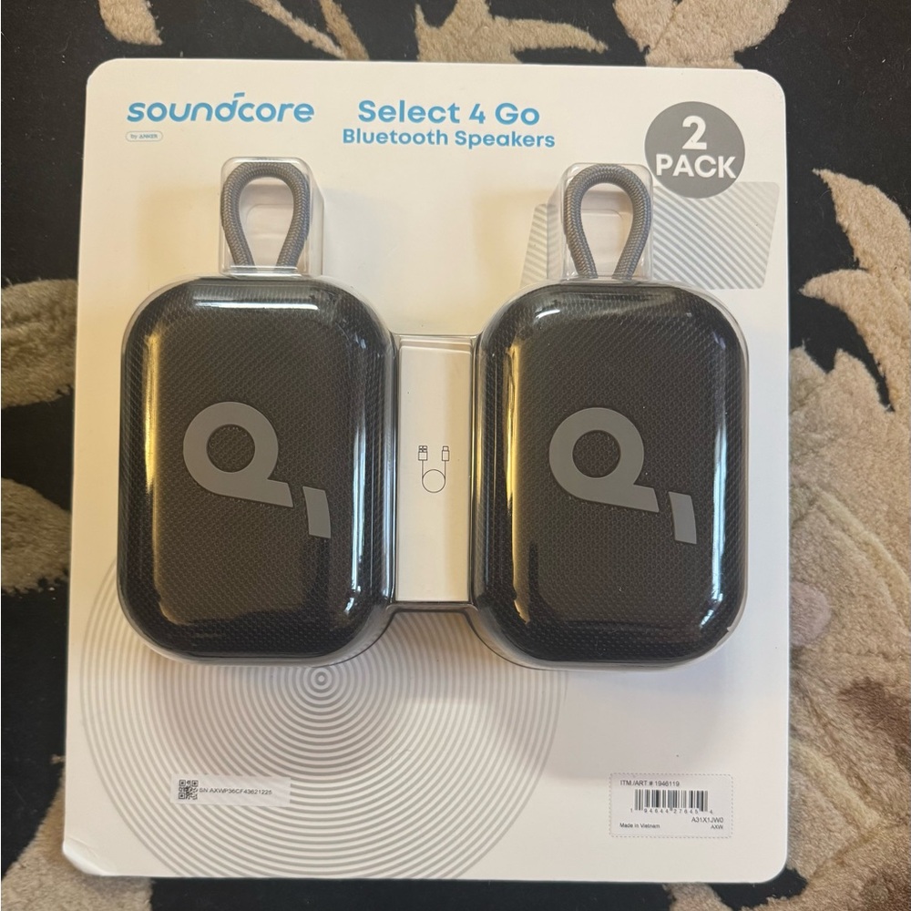 NWT Soundcore Select 4 Go Bluetooth Speakers - Black (2 Pack) - Picture 2 of 5